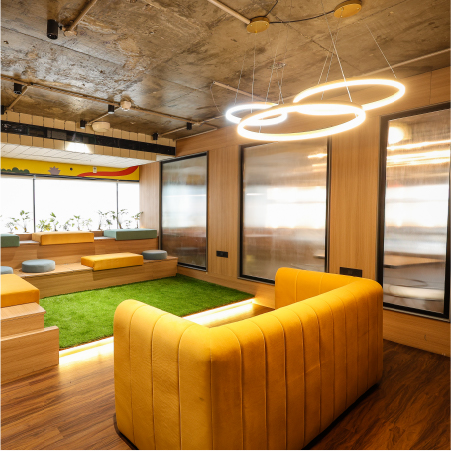 One day pass one day seating space with creative light sealing Karyasthal coworking space in indore
